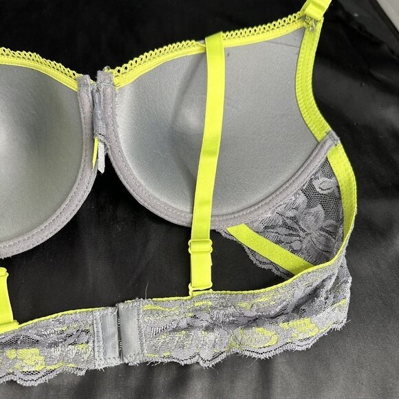 Angelina Grey Green Bra Silky Lace Detail Convertible Removable AdjustableStraps - Picture 9 of 11